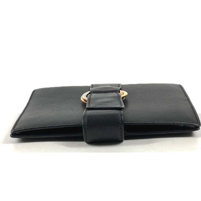 Cartier Notebook Cover Trinity Logo Leather Black Agenda