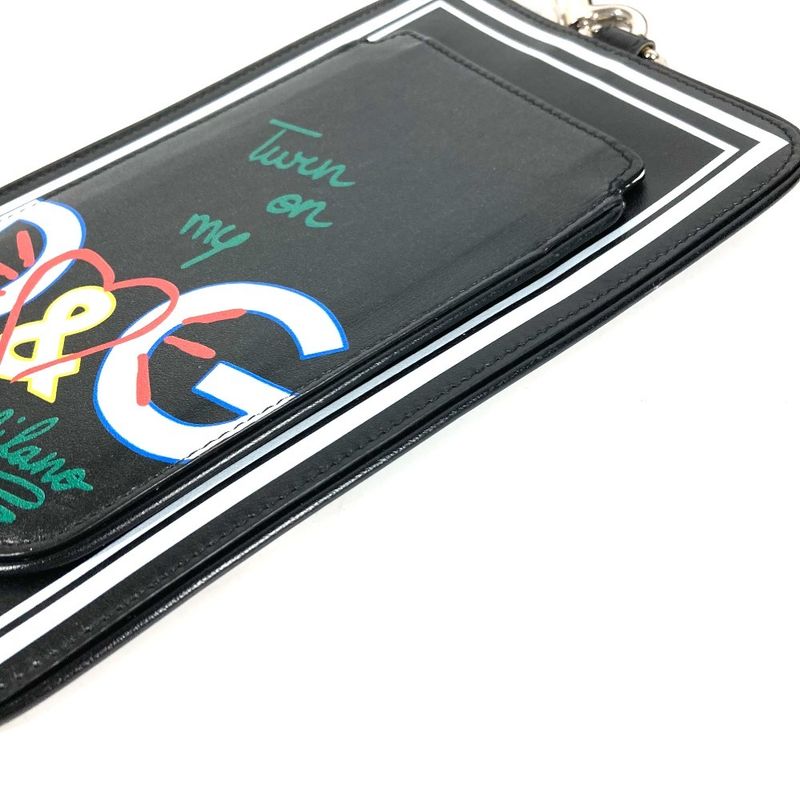 Dolce & Gabbana Dolgaba Pouch Logo Leather Black