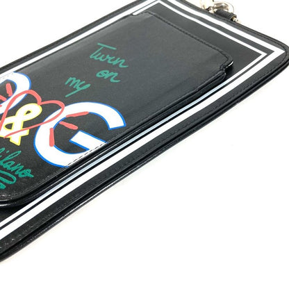 Dolce & Gabbana Dolgaba Pouch Logo Leather Black