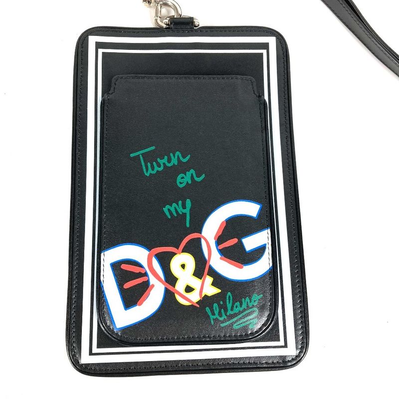 Dolce & Gabbana Dolgaba Pouch Logo Leather Black