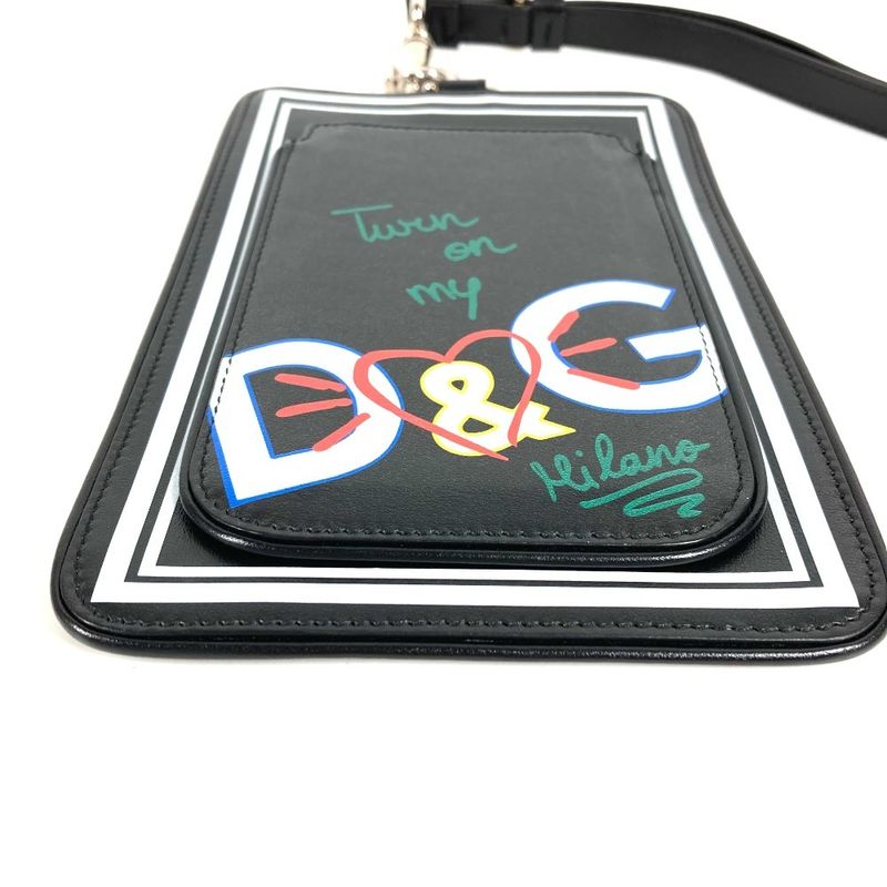 Dolce & Gabbana Dolgaba Pouch Logo Leather Black