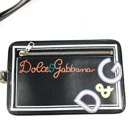 Dolce & Gabbana Dolgaba Pouch Logo Leather Black