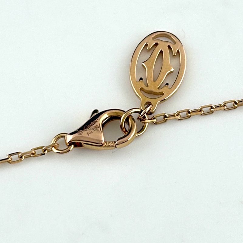 Cartier Damier SM Necklace PG Pink Gold Diamond Pendant