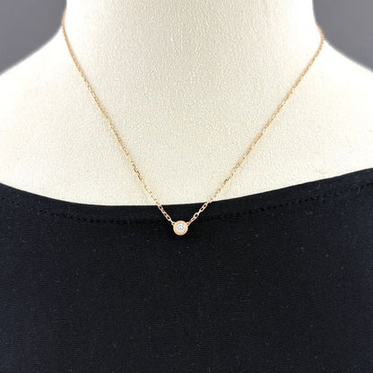 Cartier Damier SM Necklace PG Pink Gold Diamond Pendant