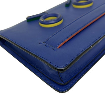 Fendi Clutch Bugs Blue Multi Leather