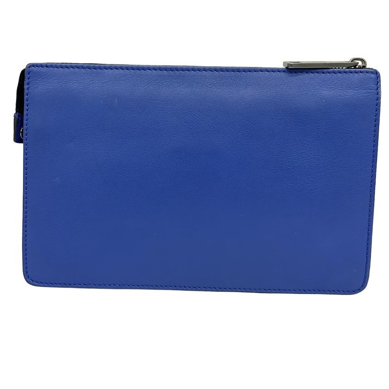 Fendi Clutch Bugs Blue Multi Leather