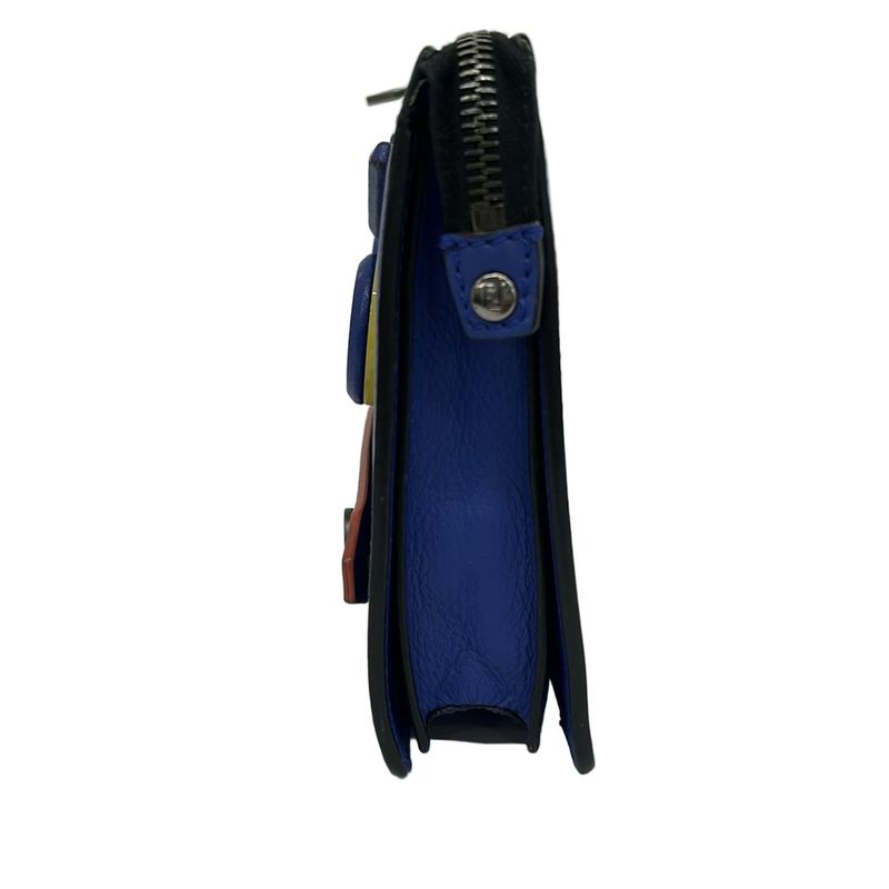 Fendi Clutch Bugs Blue Multi Leather
