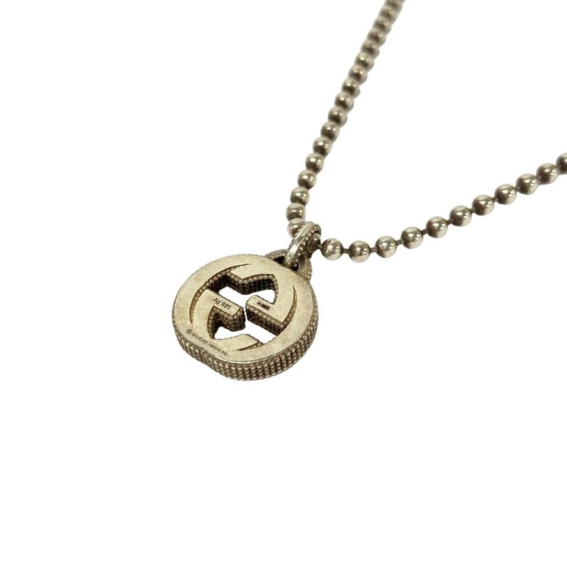 Gucci Necklace Interlocking Silver Ball Chain