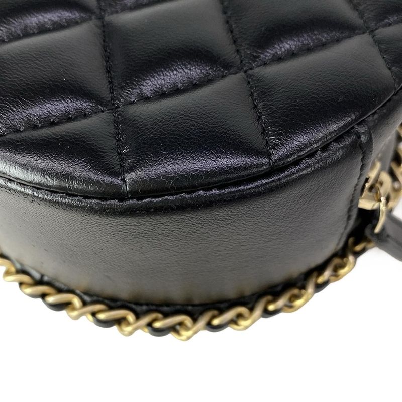 Chanel Shoulder Bag Classic Chain Clutch Quilted Black Vintage Gigold Lambskin