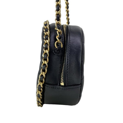 Chanel Shoulder Bag Classic Chain Clutch Quilted Black Vintage Gigold Lambskin