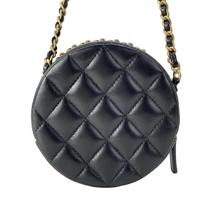 Chanel Shoulder Bag Classic Chain Clutch Quilted Black Vintage Gigold Lambskin