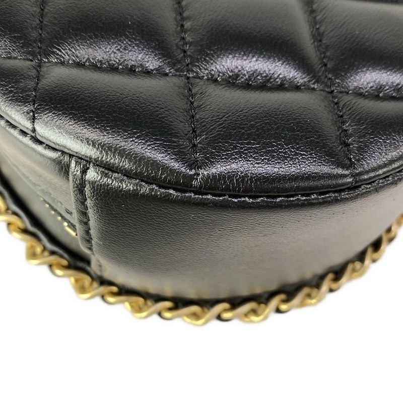 Chanel Shoulder Bag Classic Chain Clutch Quilted Black Vintage Gigold Lambskin