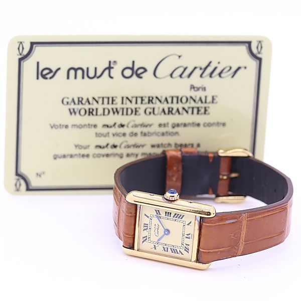 Cartier Must Tank Vermeil Quartz Ivory Dial Watch Kut