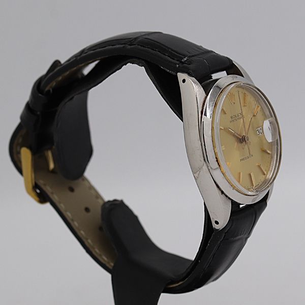 Rolex Oyster Date Precision Manual Winding Gold Dial Watch Tam