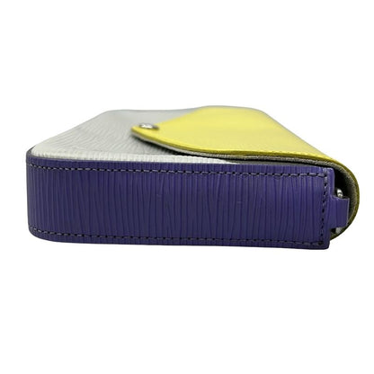 Louis Vuitton Wallet Epi Pochette Felicity Yellow Light Gray Purple Leather