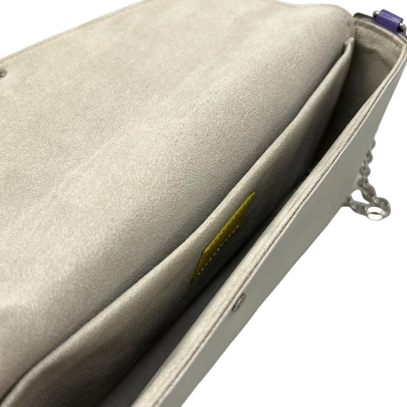 Louis Vuitton Wallet Epi Pochette Felicity Yellow Light Gray Purple Leather