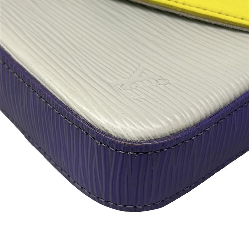 Louis Vuitton Wallet Epi Pochette Felicity Yellow Light Gray Purple Leather