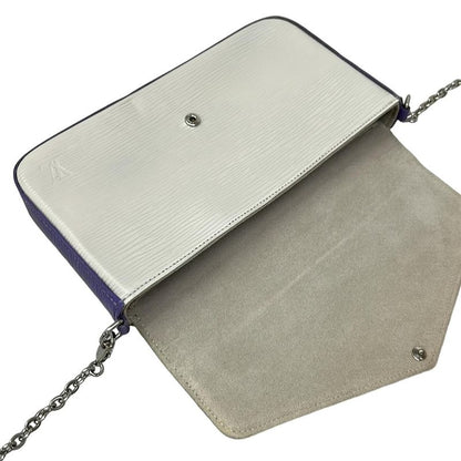 Louis Vuitton Wallet Epi Pochette Felicity Yellow Light Gray Purple Leather