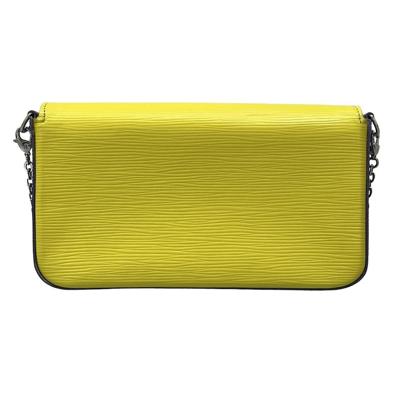 Louis Vuitton Wallet Epi Pochette Felicity Yellow Light Gray Purple Leather