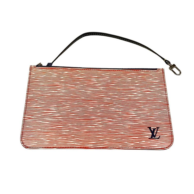 Louis Vuitton Tote Epi Denim Neverfull MM Rouge Leather Cowhide