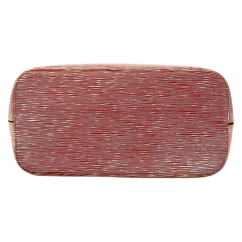 Louis Vuitton Tote Epi Denim Neverfull MM Rouge Leather Cowhide