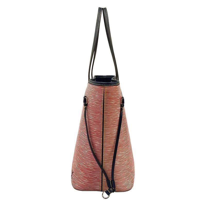 Louis Vuitton Tote Epi Denim Neverfull MM Rouge Leather Cowhide