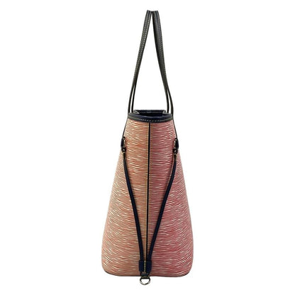 Louis Vuitton Tote Epi Denim Neverfull MM Rouge Leather Cowhide