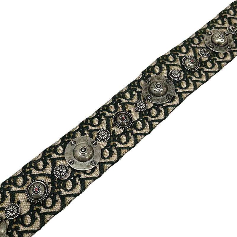 Dior Shoulder Strap Beige Dark Green Khaki Concho Leather