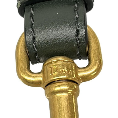 Dior Shoulder Strap Beige Dark Green Khaki Concho Leather