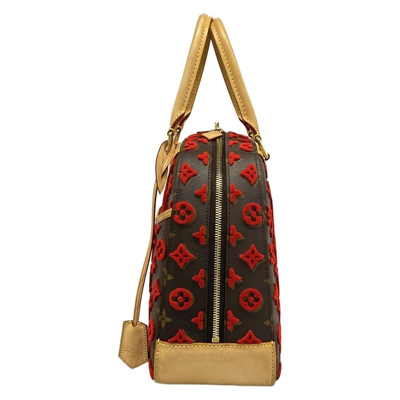 Louis Vuitton Handbag Monogram Tufting Deauville Cube Rouge