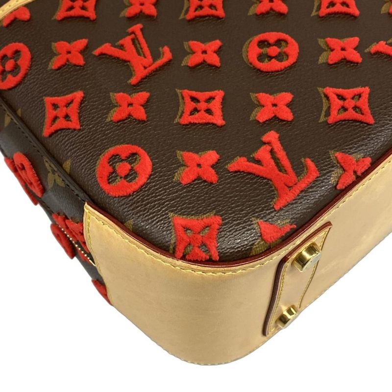 Louis Vuitton Handbag Monogram Tufting Deauville Cube Rouge