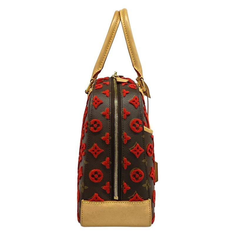 Louis Vuitton Handbag Monogram Tufting Deauville Cube Rouge