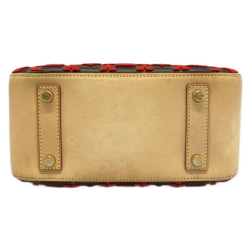 Louis Vuitton Handbag Monogram Tufting Deauville Cube Rouge