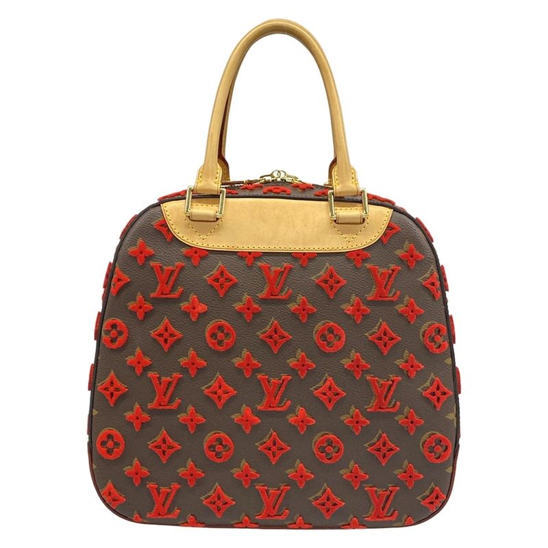 Louis Vuitton Handbag Monogram Tufting Deauville Cube Rouge