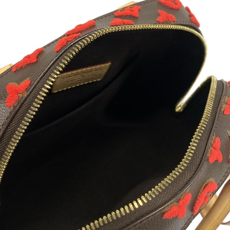 Louis Vuitton Handbag Monogram Tufting Deauville Cube Rouge