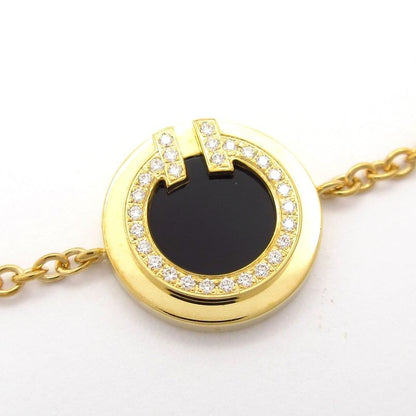 Tiffany & Co Bracelet Ttwo Circle 18k Yellow Gold Diamond Black Pave