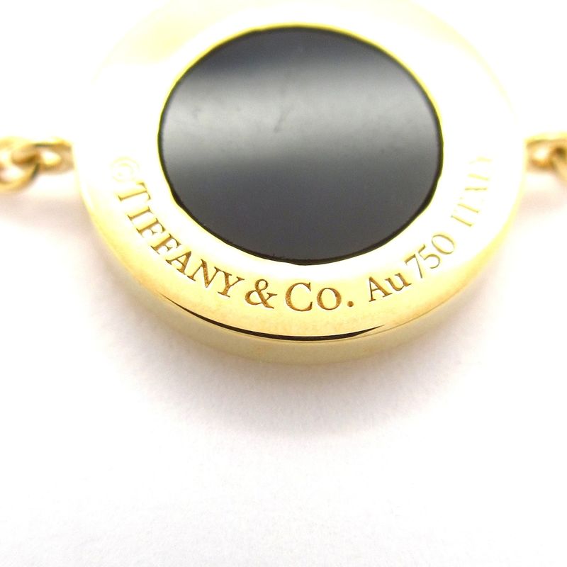 Tiffany & Co Bracelet Ttwo Circle 18k Yellow Gold Diamond Black Pave