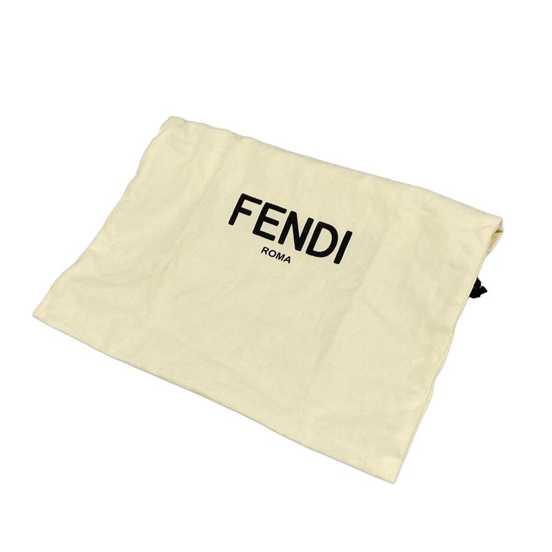 Fendi Shoulder Bag Cam Zucca Pattern Blue Camera Case Embossed Leather
