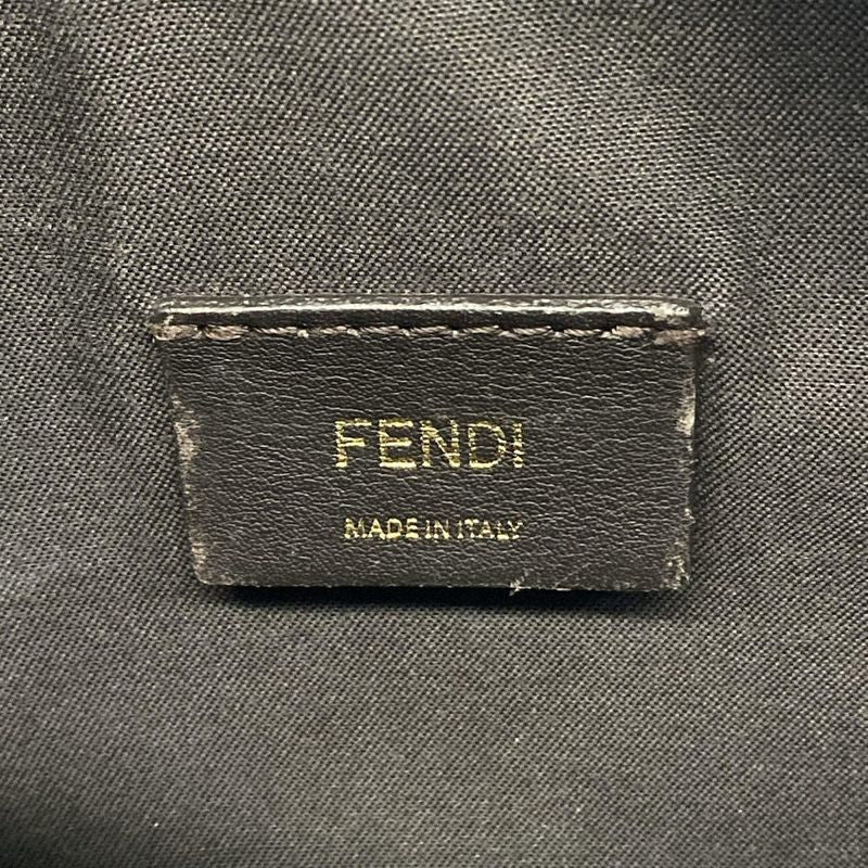 Fendi Shoulder Bag Cam Zucca Pattern Blue Camera Case Embossed Leather