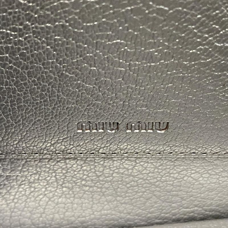 Miu Miu Shoulder Bag Miu Crystal Silver Chain Leather
