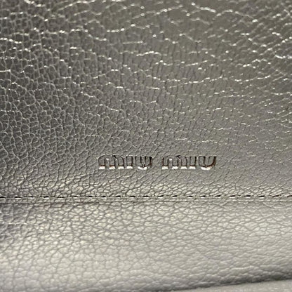 Miu Miu Shoulder Bag Miu Crystal Silver Chain Leather