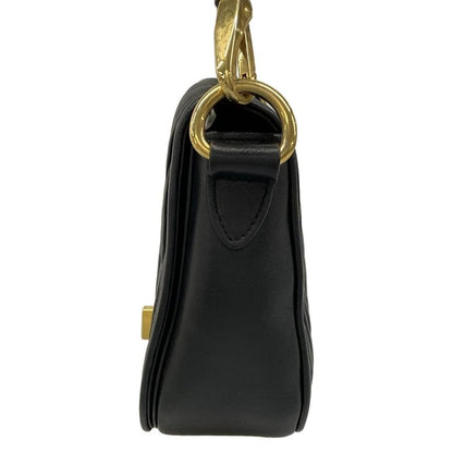Miu Miu Shoulder Bag Matelasse Black Miu Logo Turnlock Leather