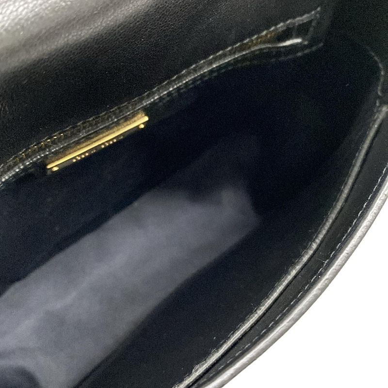 Miu Miu Shoulder Bag Matelasse Black Miu Logo Turnlock Leather