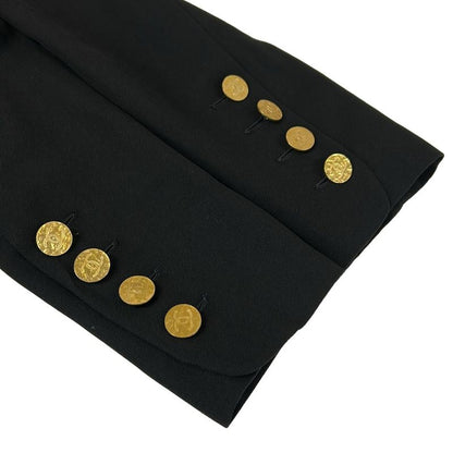 Chanel Jacket 38 M Black Double Wool