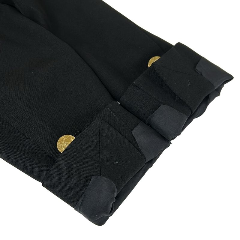 Chanel Jacket 38 M Black Double Wool