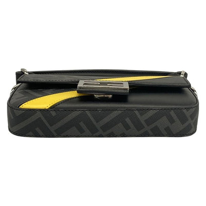 Fendi Handbag Baguette Mini Black Gray Yellow Phone Case Leather