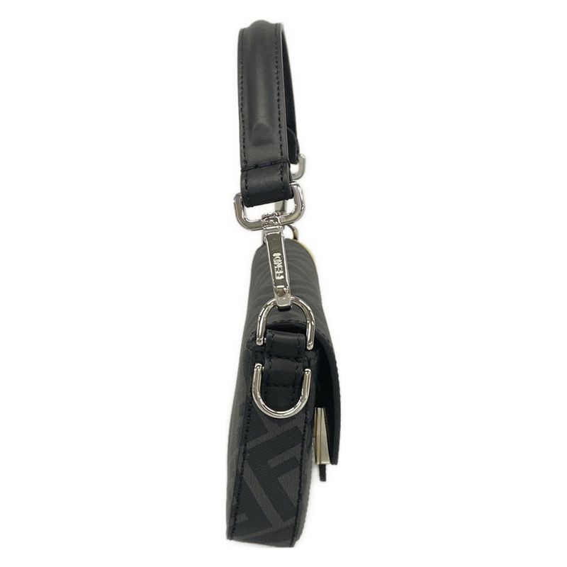 Fendi Handbag Baguette Mini Black Gray Yellow Phone Case Leather