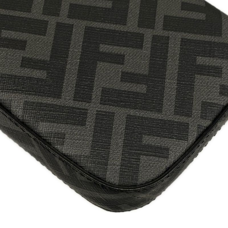 Fendi Handbag Baguette Mini Black Gray Yellow Phone Case Leather