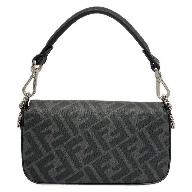 Fendi Handbag Baguette Mini Black Gray Yellow Phone Case Leather