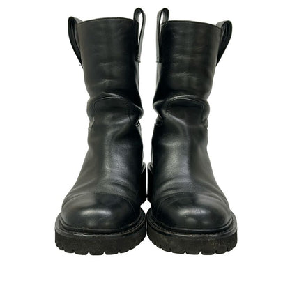 Chanel Short Boots 34.5 C Black CC Logo Leather